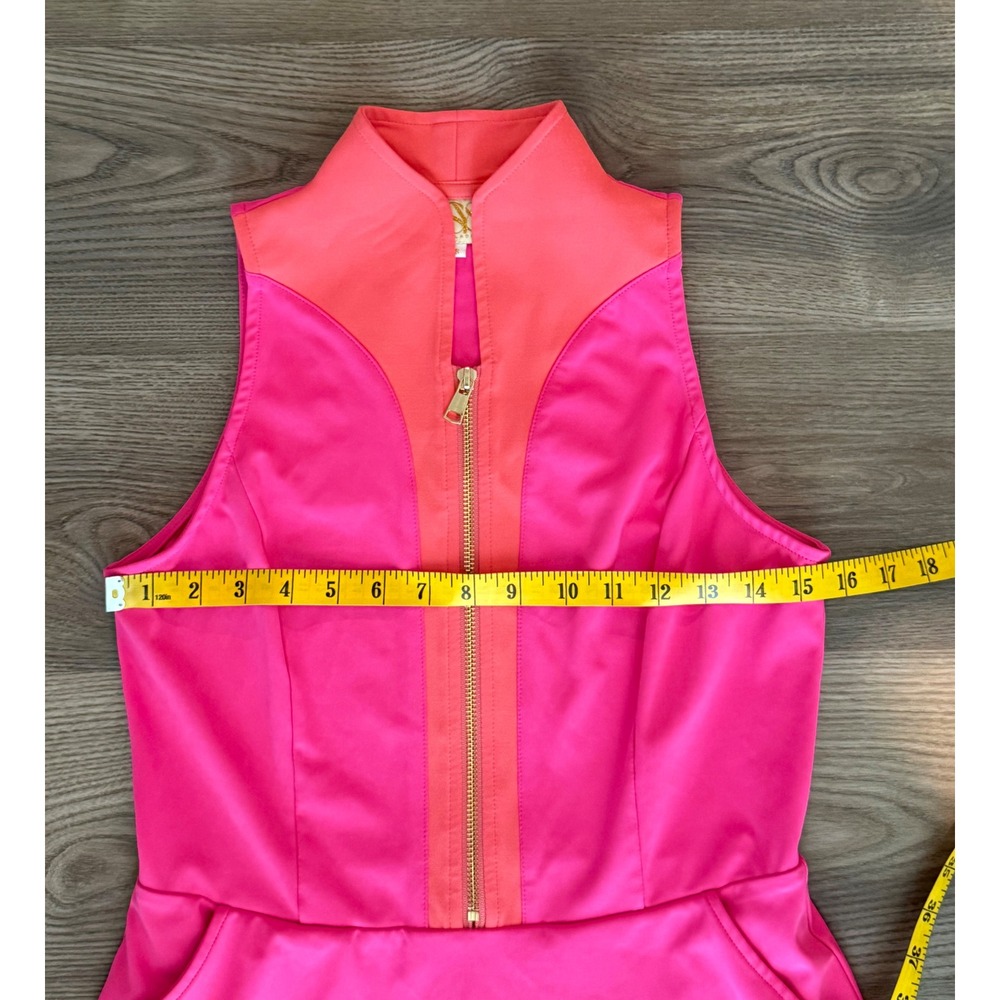 SSYS The Label Pink Orange Colorblock Zip Front Active Tennis Dress size Small - Picture 5 of 7